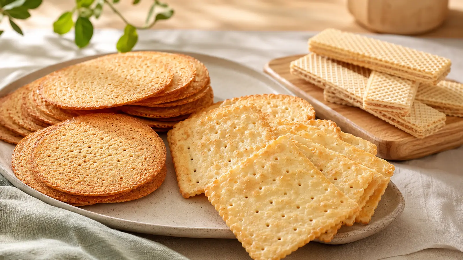 Crisp biscuit and cracker applications for ammonium bicarbonate
