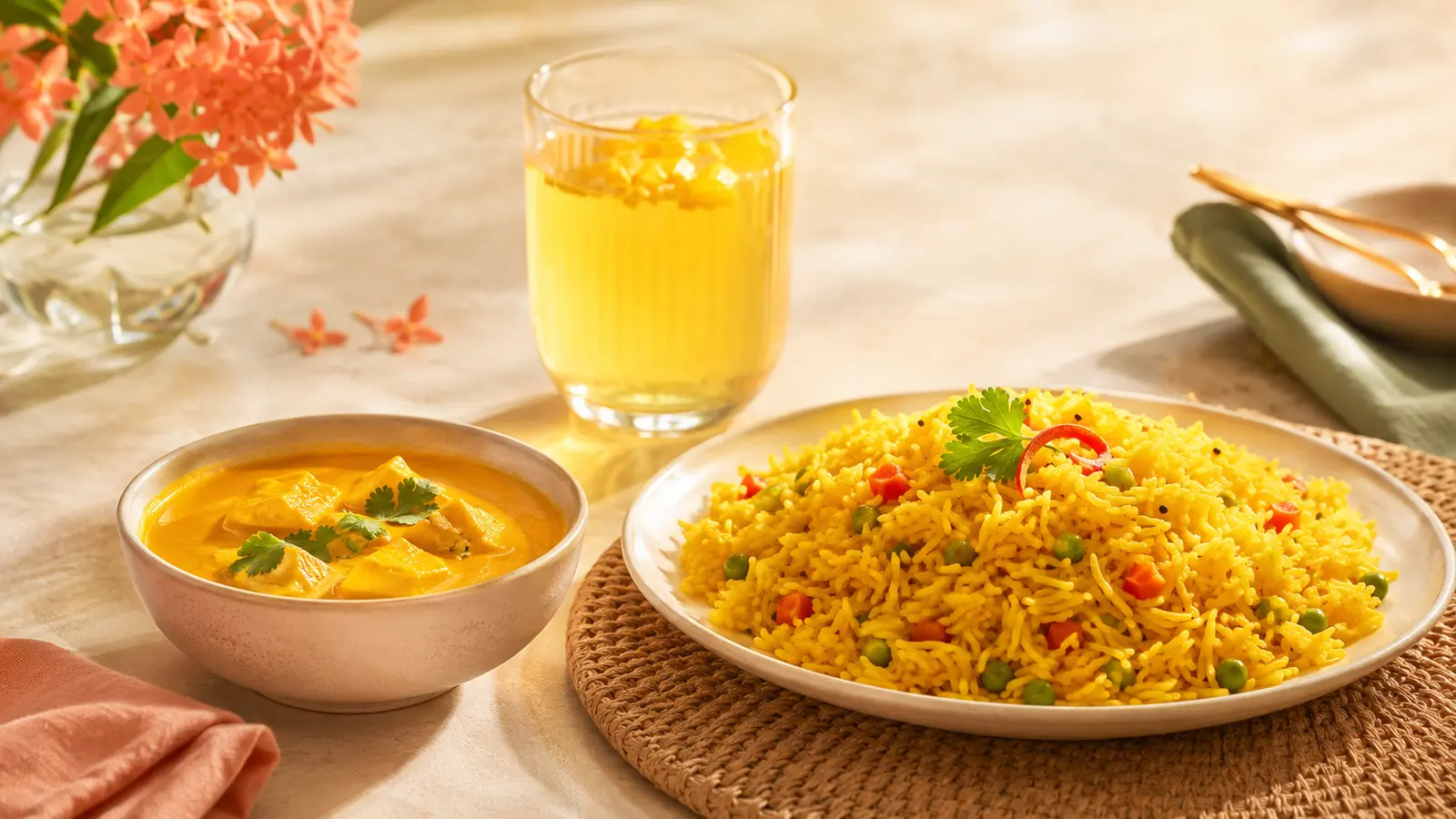 Golden curry sauce and beverage applications for curcumin color