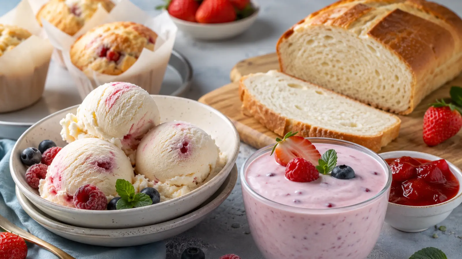 Ice cream, yogurt, bakery and filling applications for guar gum