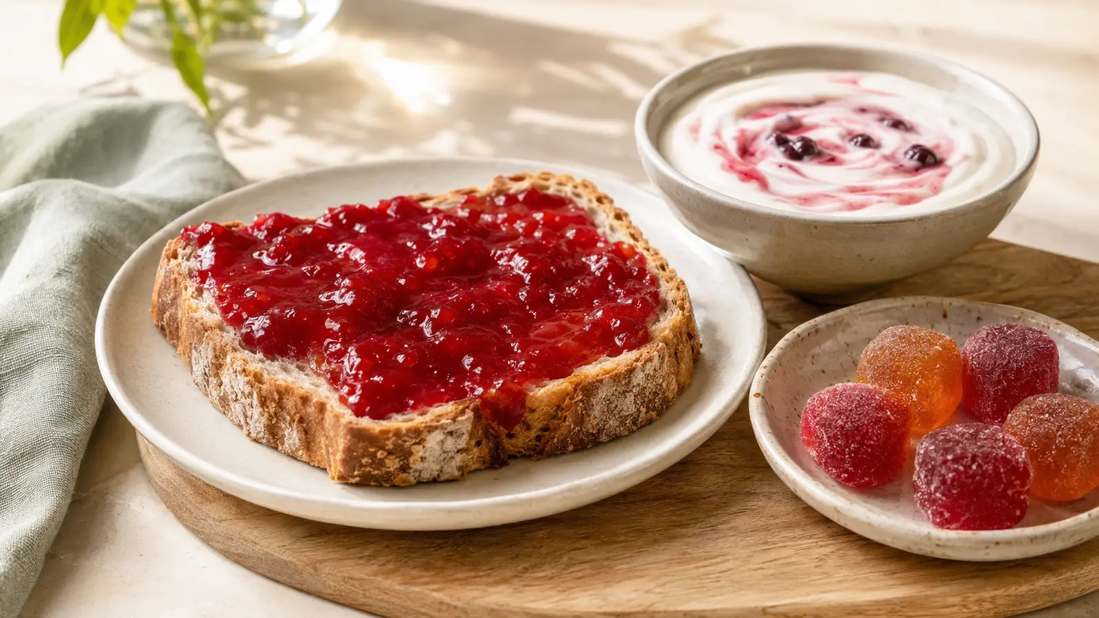 Fruit jam, yogurt and gummy applications for pectin