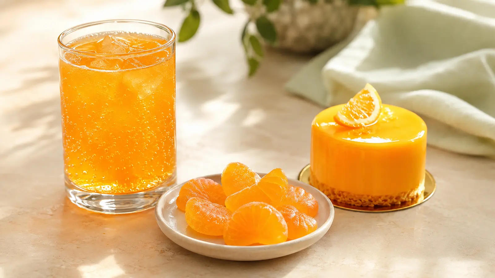 Orange beverage and candy applications for Sunset Yellow FCF